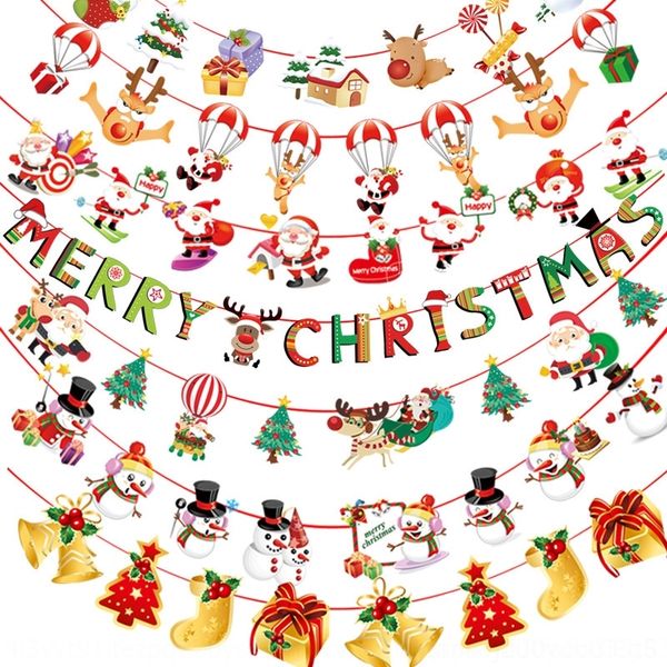 

l7cff 2020 новый флаг-вытягивать красочный christmaspulling мультфильм бумаги красочные рождественские украшения макет флага магазин флаг ви
