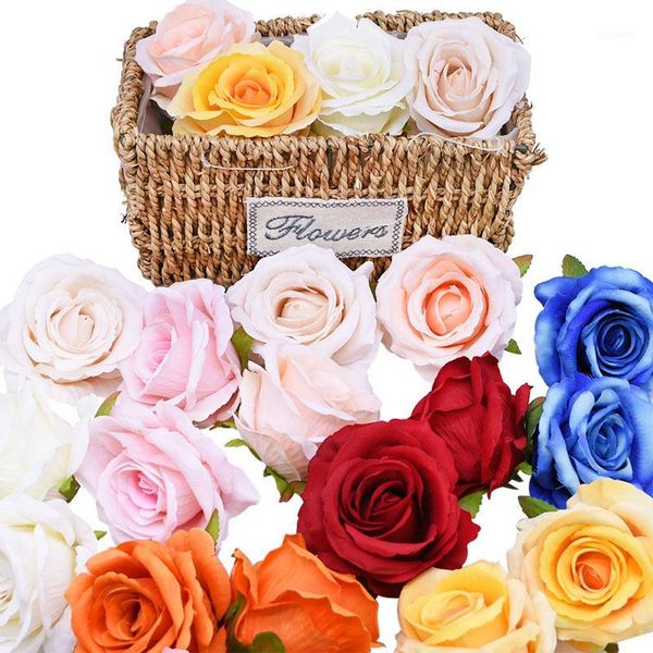 

decorative flowers & wreaths 5/10pcs 10cm artificial silk rose heads wedding christmas home flower decoration diy wreath scrapbooking fake c