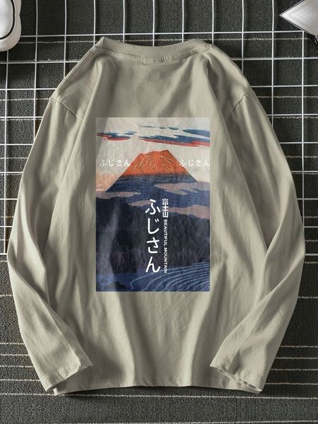 

men mountain and letter graphic tee t9xv#, White;black