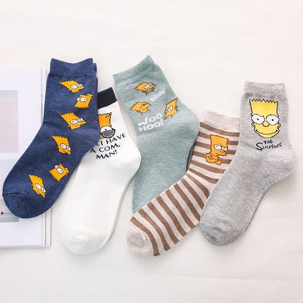 

0eb8s autumn and winter women's simpson women's and socks series cotton mid-length cartoon new socks cdmkv, Black