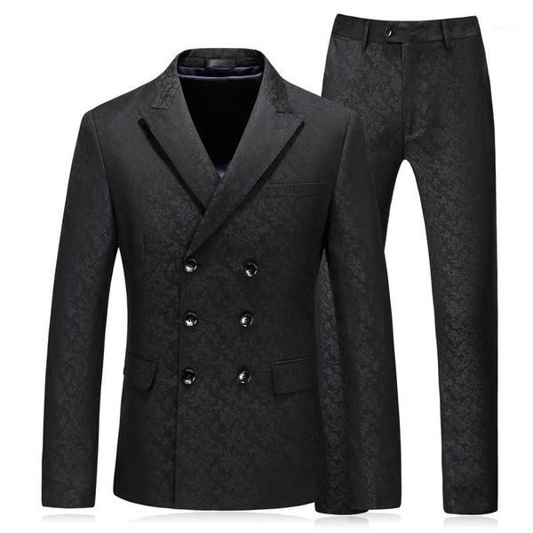 

asian size double breasted suits smart casual black mens suits 3pcs groomsman suit wedding party men suit (jacket+pants+vest)1, White;black