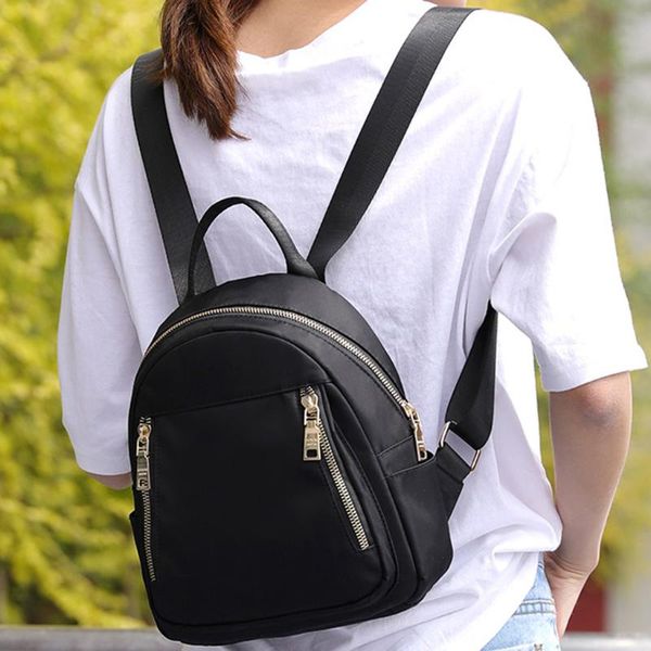 

мини-solid color nylon backpacks женщина простого zipper рюкзак повседневная школа рюкзак 2020 девушек водонепроницаемые книги телефон mochi