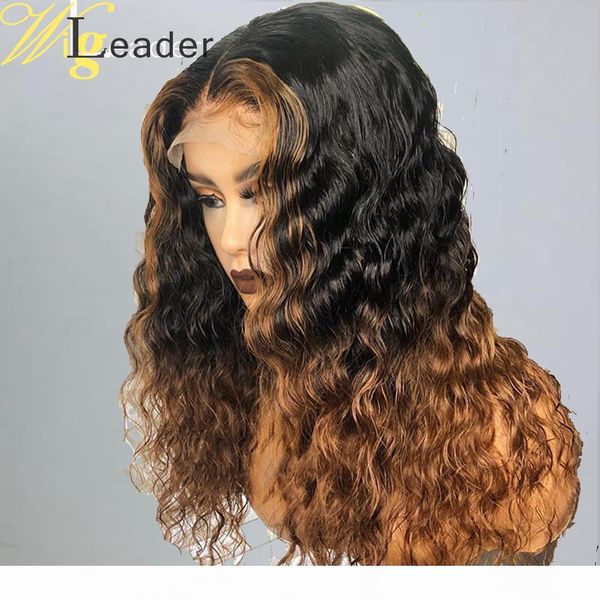 

wigleader выделите передний парик ombre remy человеческих волос curly кружева preplucked бесклеевого кружева париков фронтальных с ребенком, Black