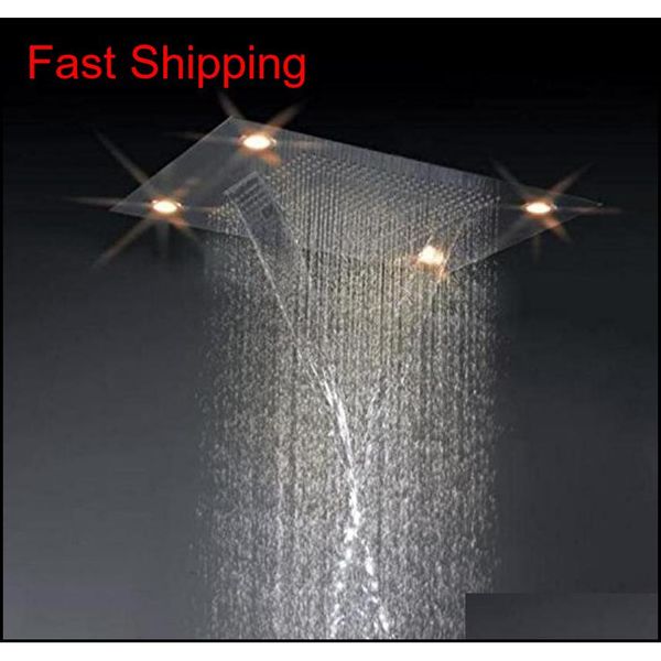 

led shower head 31"x24"(80x60cm) sus304 embeded ceiling 3 function big waterfal qylusy bde_luck