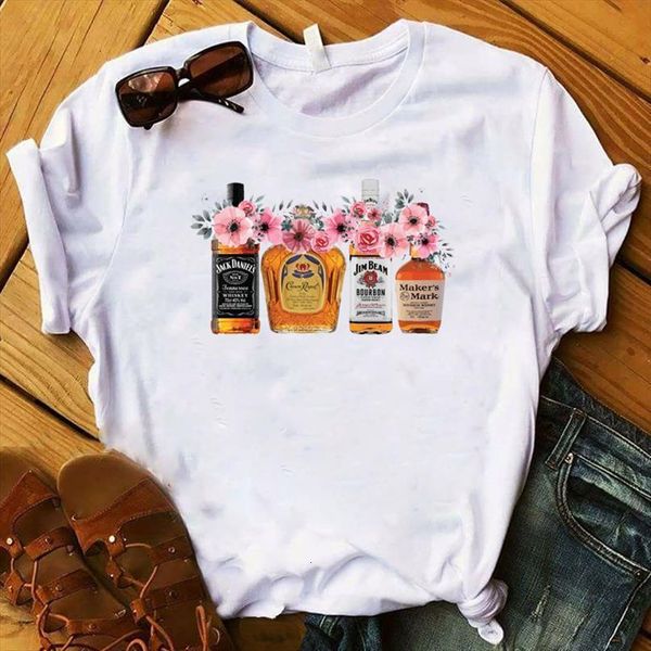 

women lady t shirt two beer cup printed tshirt ladies short sleeve loose tee shirt women female clothes graphic t-shirt, White