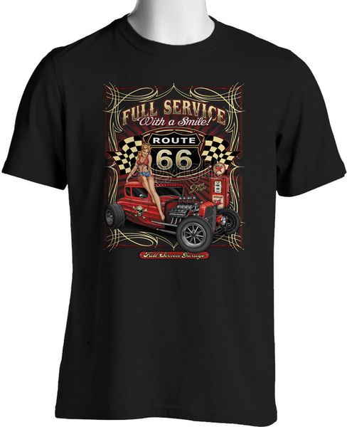 

route 66 rod t-shirt pinup girls rat rod pinstripes small to 6xl and tall oversized tee shirt sport hooded sweatshirt hoodie