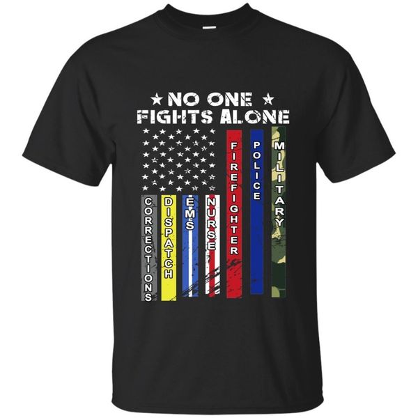 

no one fights alone usa flag thin line military police nurse men new brand sale % funny shirts sport hooded sweatshirt hoodie
