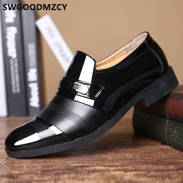 

dress shoes loafers men formal italian brand coiffeur designer classic wedding brown big size 48 buty, Black