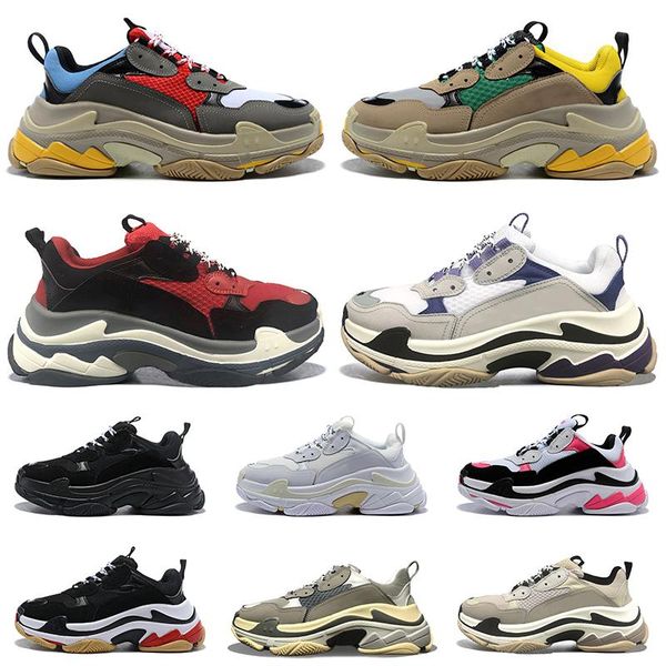 

2020 triple s men women shoes vintage sneakers black white bred beige pink grey mens fashion trainers casual jogging walking outdoor