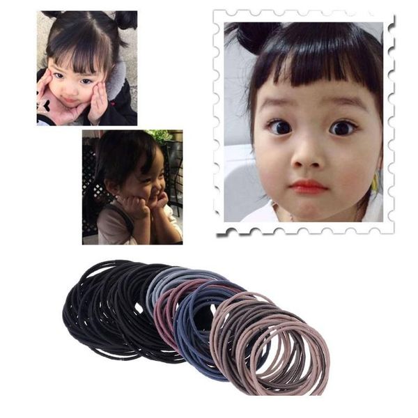 

20/50/100pcs 5cm women girls sport running rubber band plain sold color hair rope nylon elastic scrunchy korean style si wmtheo, Silver