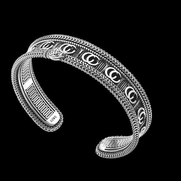 

open wide bangle men women vintage snake animal bracelets bangle punk handmade jewelry, Black