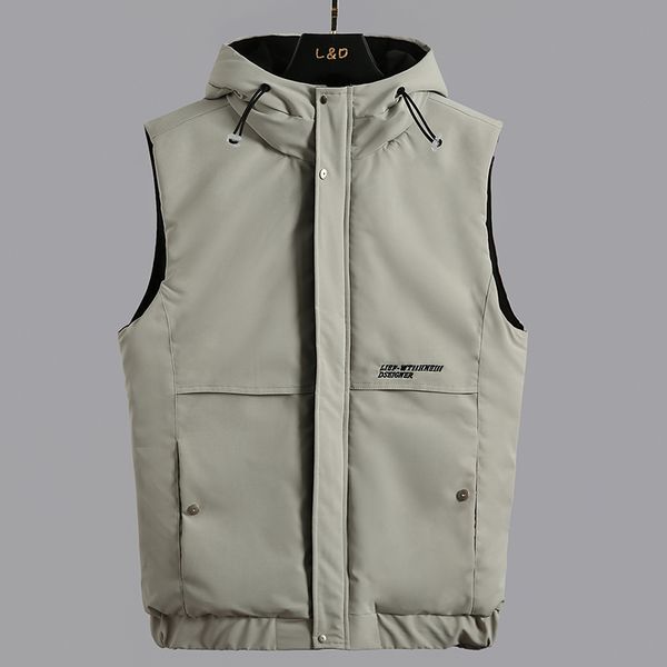 

2021 new make of the men sleeveless jackets warm winter down homme thicken chalet vest to hombre k223 di20, Black;white