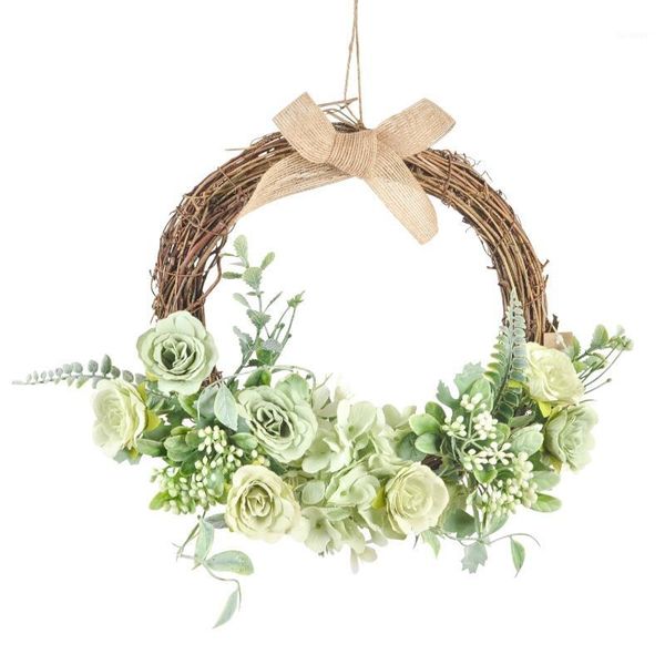 

simulation wreath wedding ornaments hydrangea rose flower decoration wedding wreath home decor rattan garland diy crafts1