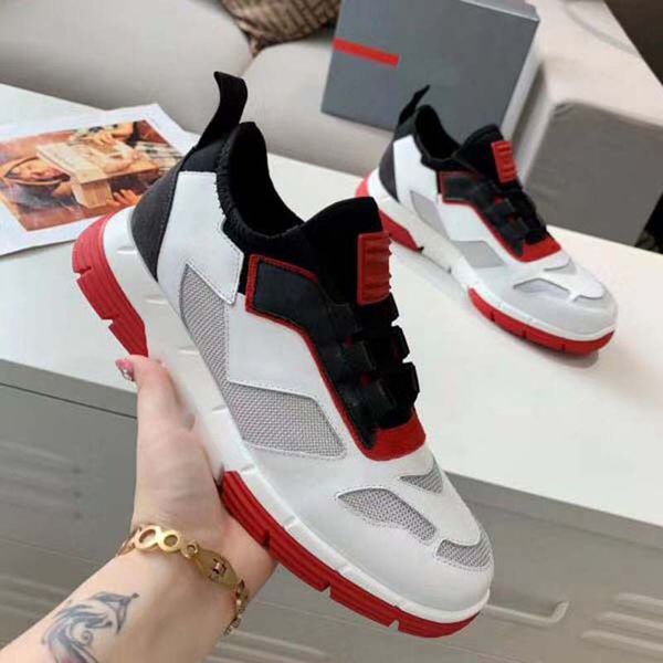 

2021 sell well fashion quality real leather handmade multi color gradient technical fabric sneakers men women famous shoes by shoe02 05, Black