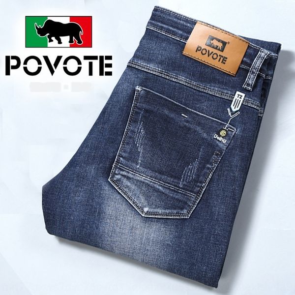 

rhinoceros 2020 autumn winter new men's stretch slim fit straight denim trousers thick jeans and jeanstrousers and jeansversatile jeans, Blue