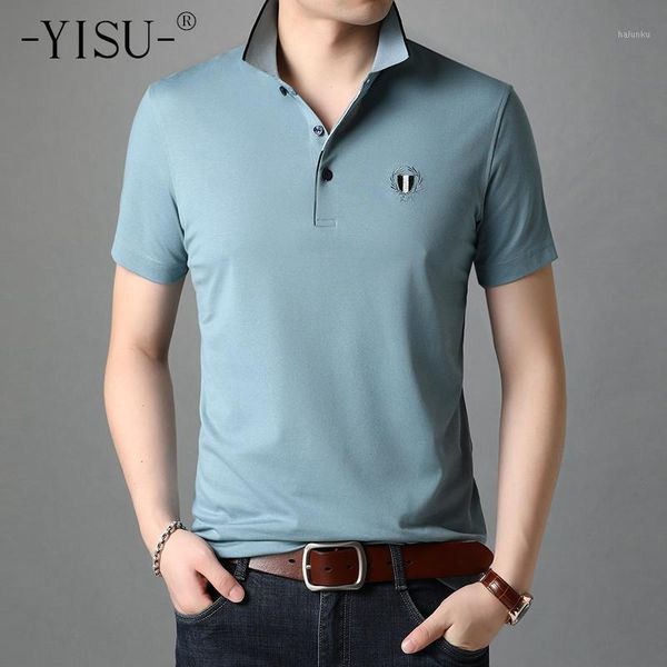 

men's polos yisu 2021 summer fashion t shirt men short sleeved turndown collar casual tshirt solid color t-shirts clothing1, White;black