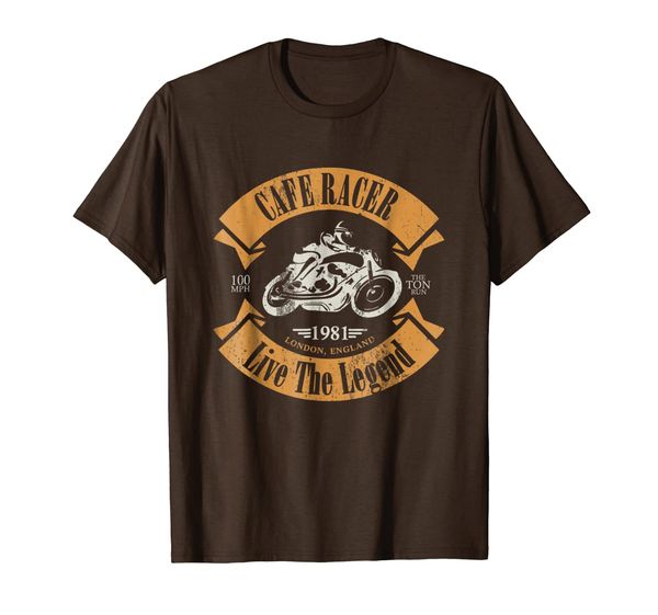 

retro motorcycle t shirt - cafe racer, White;black