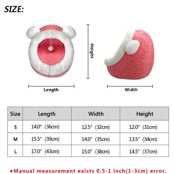 

cute cat bed house winter warm pet cat bed for small dogs cats soft puppy cat nest kennel bed with removable sqcqot