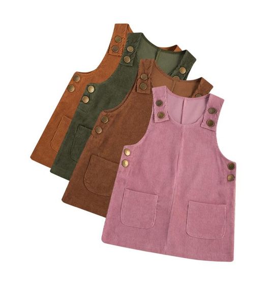 

citgeesummer 1-4years toddler girl clothes autumn sundress suspender straps overalls clothing kids dresses solid casual, Red;yellow