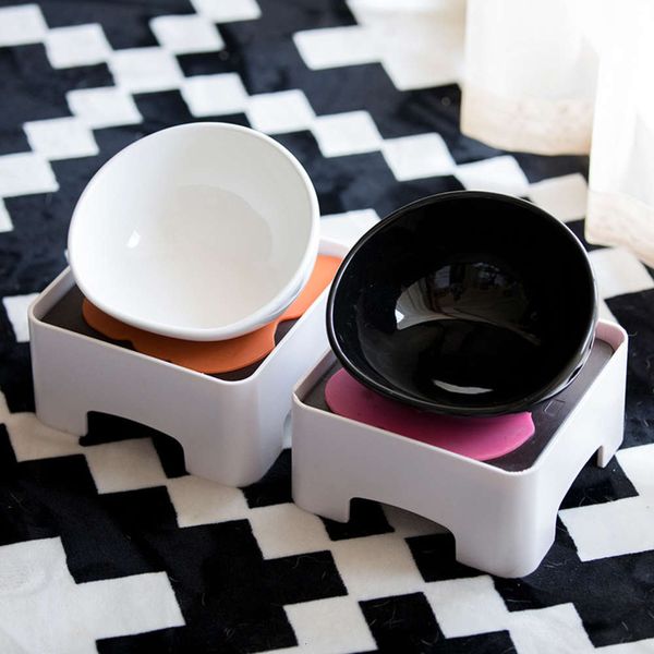 

japane bulldog method to protect cervical vertebra dog food table pet ceramic bowl