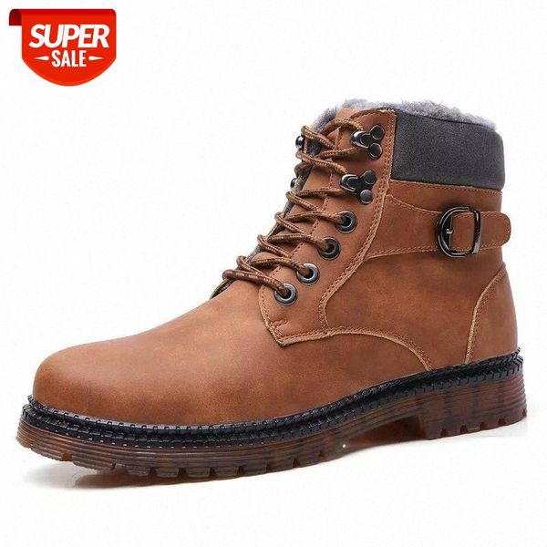 

2020 new leather men boots fahsion snow boot men ankle boots for shoes with fur keep warm work shoes size 39-47 #xi7w