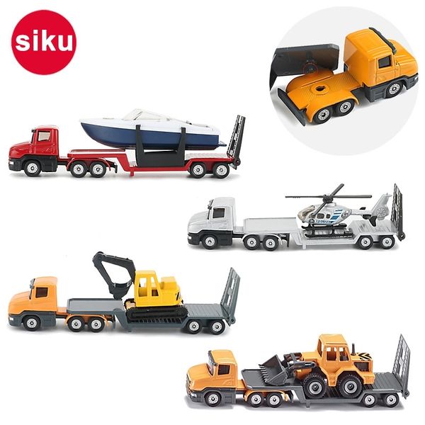 

siku alloy truck toy trailer tractors model construction vehicle excavator bulldozer helicopter funny cars toys for children y200109