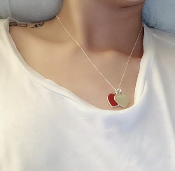 

new 100% 925 sterling silver tif necklace pendant heart bead chain rose gold and gold luxurious for women original fashion with box aaa