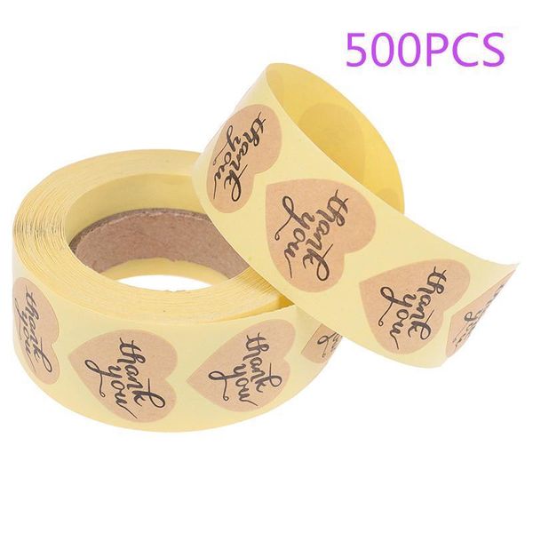 

gift wrap 500pcs heart thank you stickers adhesive sticker scrapbooking kawaii stationery diy cake biscuit baking sealing labels box1