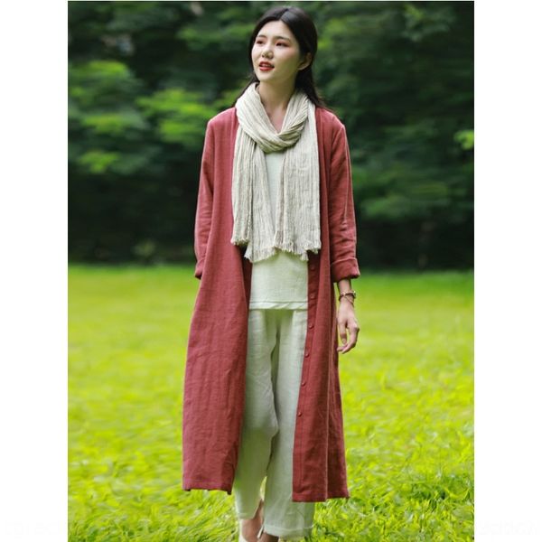 

w8l8p autumn new cotton versatile versatile cotton n623 autumn new linen windbreaker windbreaker dress art art linen dress n623 cziw0, Gray