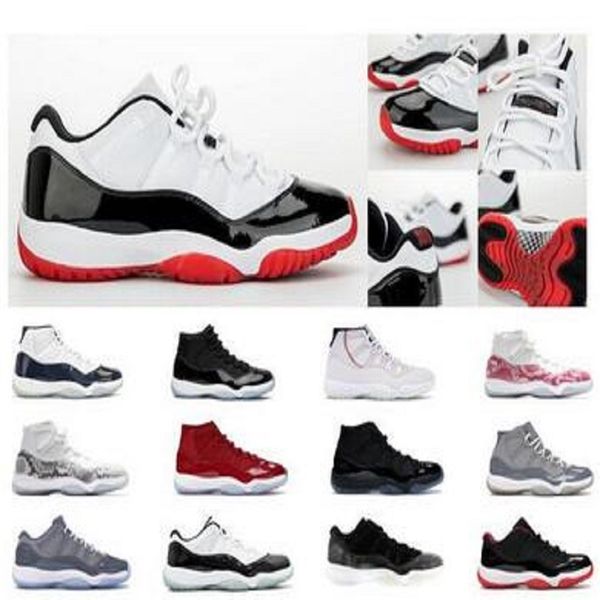 

jumpman snake skin bred 2020 11 11s basketball shoes cap and gown space jam heiress black platinum tint men women sneakers shoe, White;red