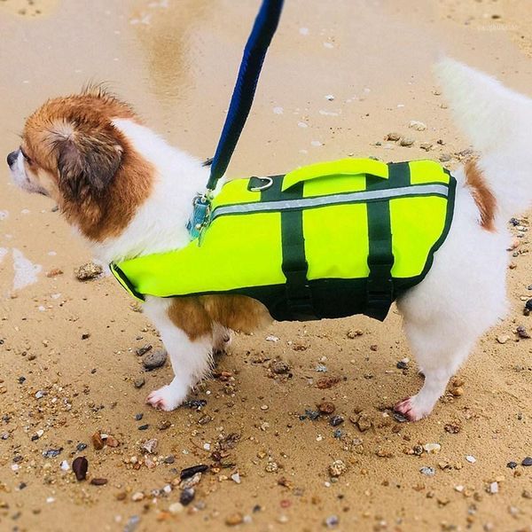 

dog collars & leashes 1pc life jacket adjustable safety reflective lifesaver swimming vest dogs swimwear pets suitl1