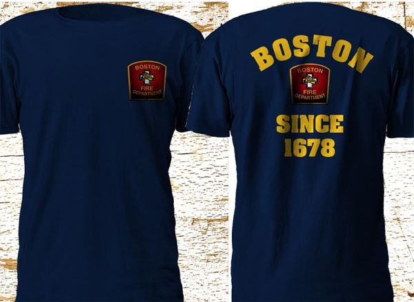 

new boston city massachusetts fire department firefighter navy fashion summer short sleeves hooded sweatshirt hoodie men t shirt