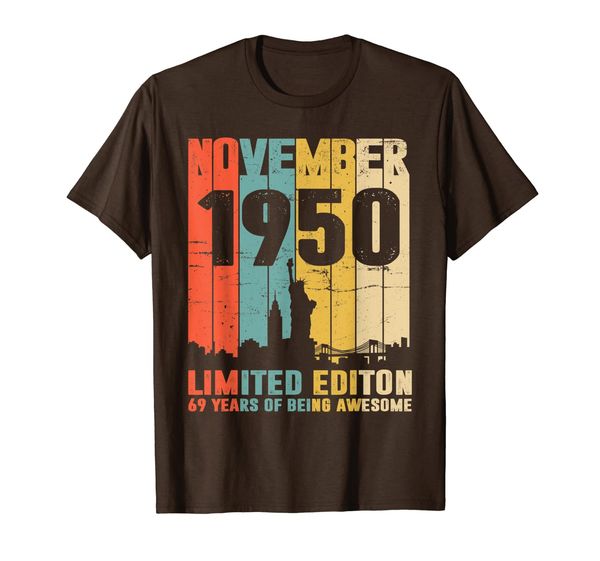 

vintage november 1950 shirt awesome 69th birthday gift idea, White;black