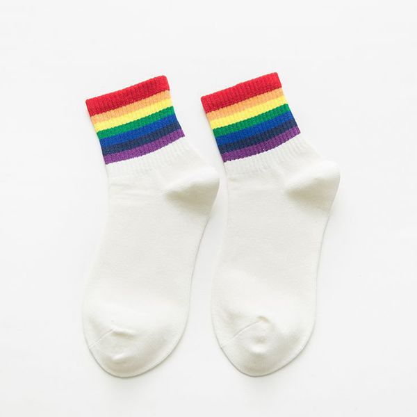 

winter new long cotton rainbow striped thigh high socks xmas fashion warm chrismas stockings z5, Red;black