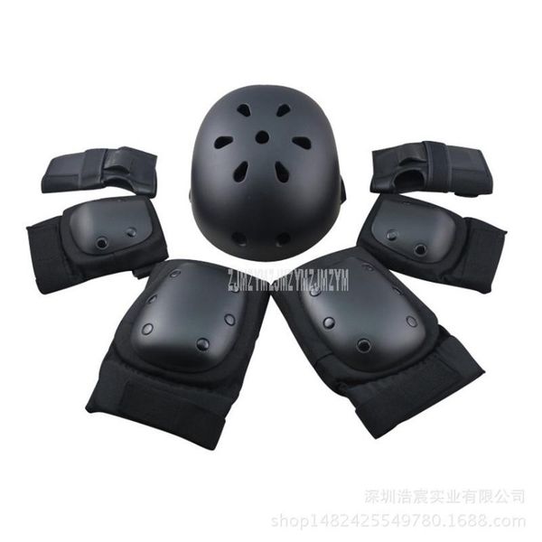 

elbow & knee pads electric scooter helmet protection kit skating protect for self-balancing skateboard, Black;gray