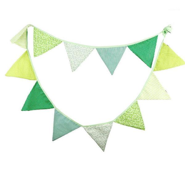 

banner flags wholesale- cotton fabric banners christmas decoration wedding green bunting decor birthday garland home party event1