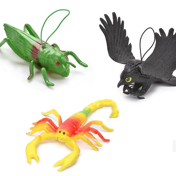 

2 pcs simulation eagle toy fun halloween tricky toy small black eagle model toy education kid boy gift