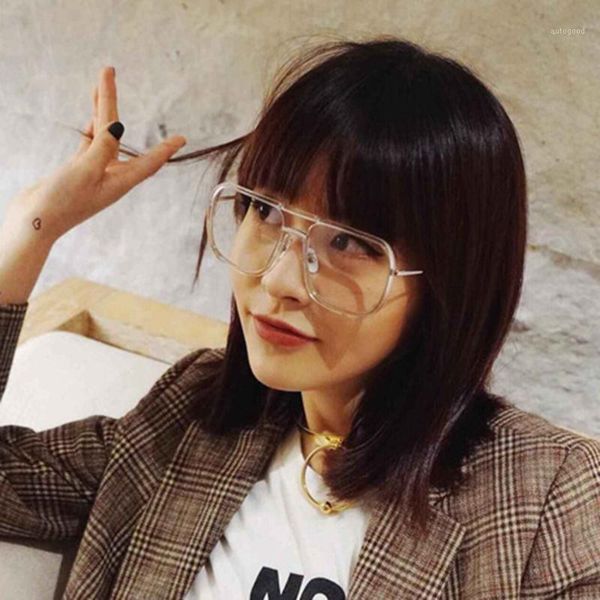 

sunglasses square women men oversized sun glasses for female male transparent resin lens driving vintage retro sunglass-woman1, White;black