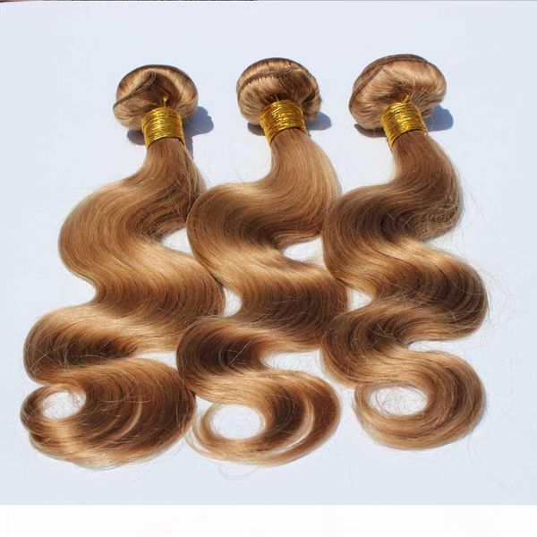 

fashion color #27 honey blonde hair bundles malaysian human hair body wave weave 3 pcs lot body wave human bundles weft, Black