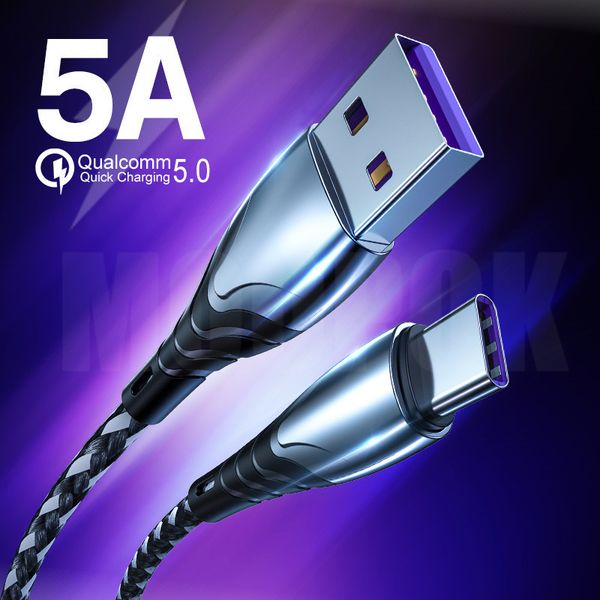 

fast 5a charging huawei p40 android phone charger for xiaomi samsung type c cable micro usb data line