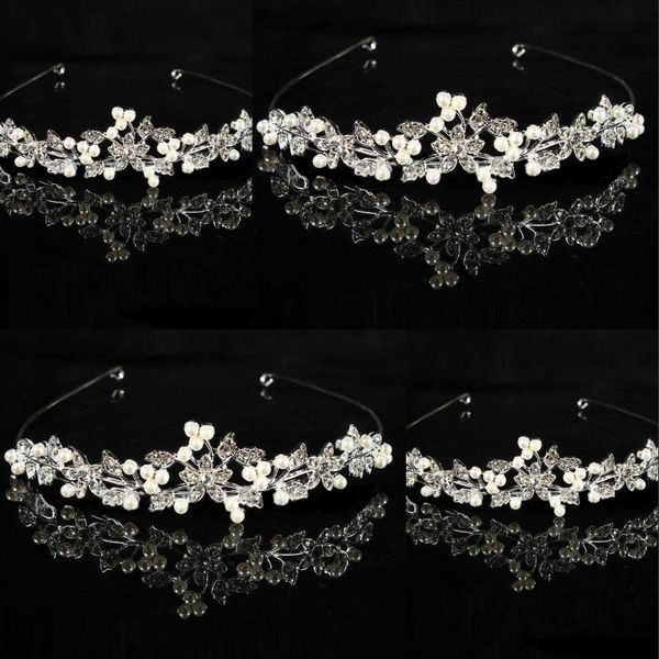 

wedding pearl rhinestone hair hoop woman set in drill fine hairs hoops flower leaf modeling headwear 6 8mr l1
