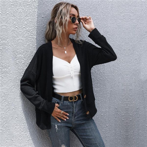 

women knitwear cardigan long sleeve oversized button knitted sweater v neck knitwear1, White