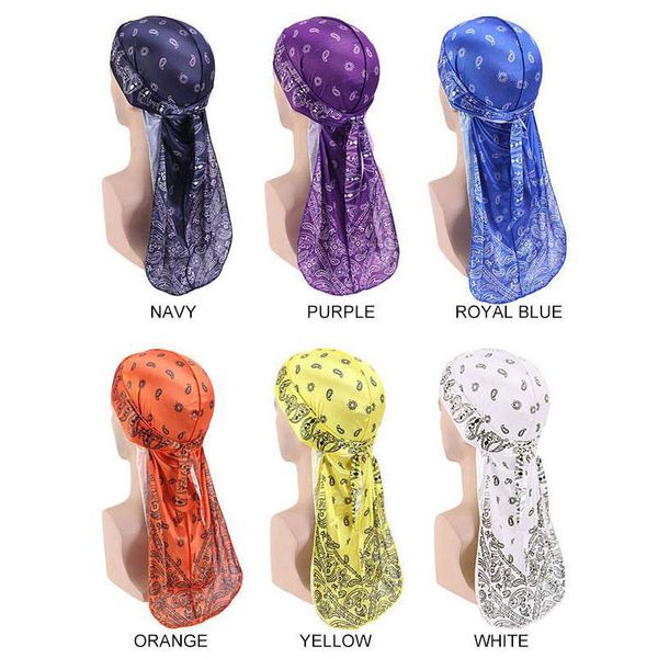 

men's hip hop bandanna cap rapper turban silky headband hip hop headwear chemotherapy cap sports pirate hat