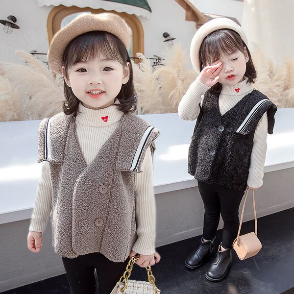 

kids designer clothes girlsnew navy style big lapel waistcoat with thick waistcoat and shoulder for girls in autumn and winter 2020, Camo