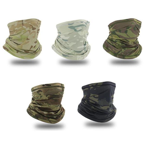 

camouflage neck gaiter cover tube half face bandanas army cycling hunting hiking camping sports scarf tactical scarves, Blue;gray