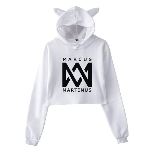 

2019 new singer marcus and martinus print cat ear sweatshirt women favorite keep warm ouewear casual cute cat ear sweatshirt1, Black