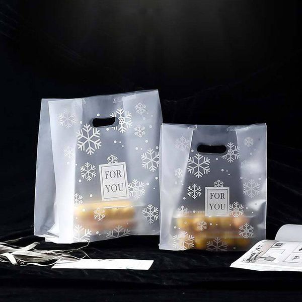 

gift wrap 50pcs snowflake plastic gifts bag for you wedding christmas candy packaging shopping cake wrapping bags