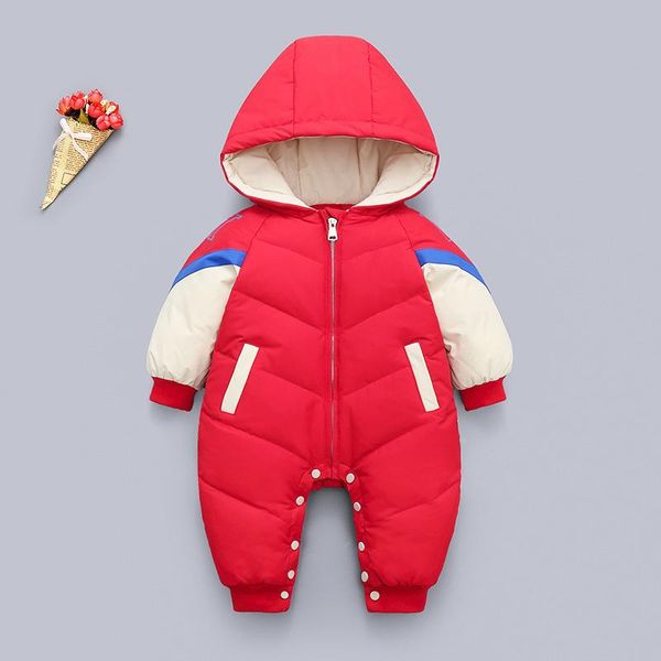 

olekid 2020 russia winter baby down jacket coat plus velvet warm newborn snowsuit baby girls winter romper toddler boys jumpsuit, Blue;gray