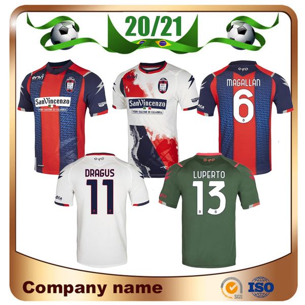 

20/21 fc crotone soccer jerseys 10# benali 11# dragus 13# luperto 26# djidji 6# magallan 44# petriccione 95# eduardo football shirt uniform, Black;yellow