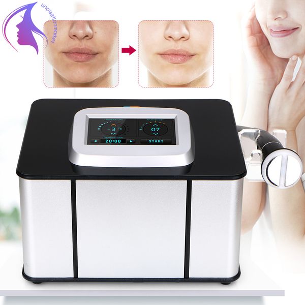 

radio frequency snow ice cooled facial treatment skin tighten beauty machine